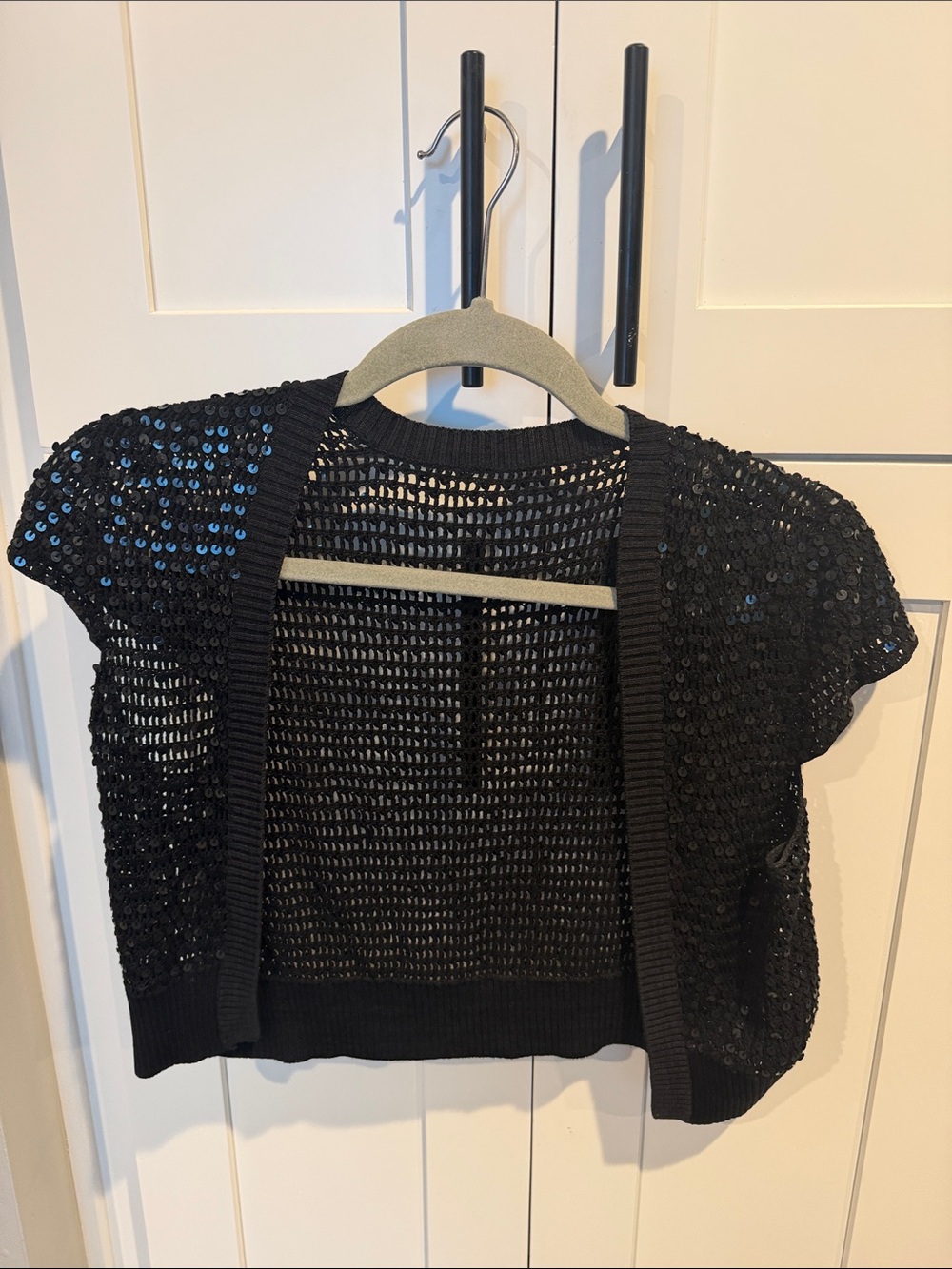 Sequined Short Sleeve Bolero Cropped Cardigan